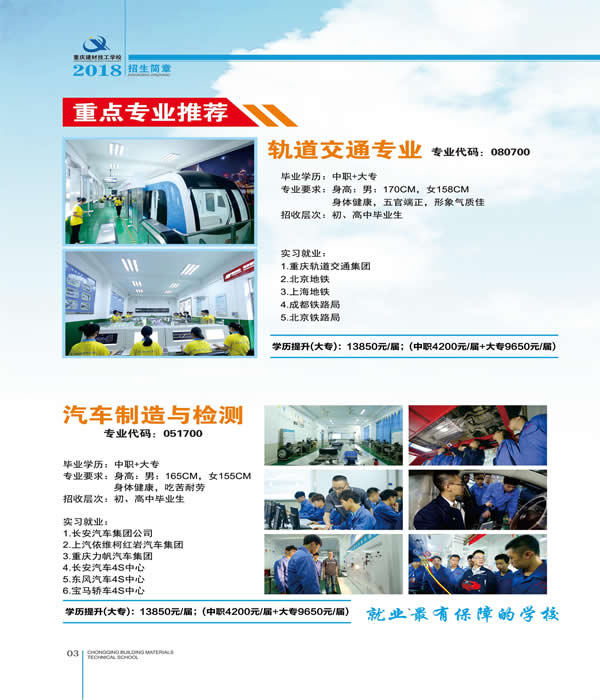 重庆建材技工学校 专业介绍（1）
