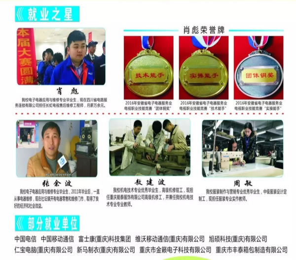 重庆三峡职业技工学校部分就业单位