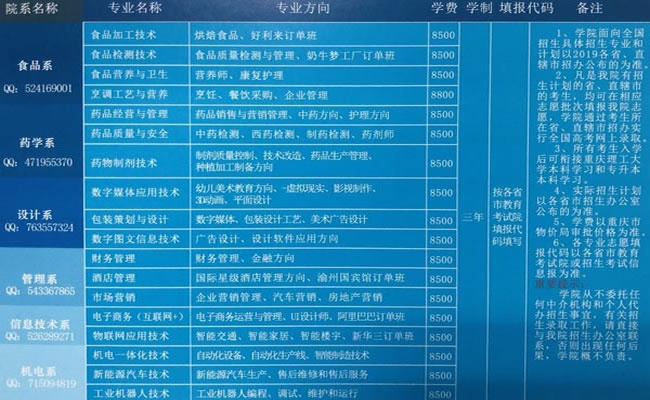 重庆轻工职业学院2019学费