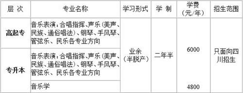 四川音乐学院成教收费