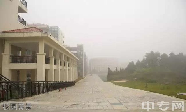 贵阳市民族中学校园雾景