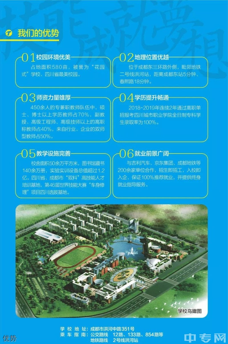2020年四川城市技师学院招生简章——优势