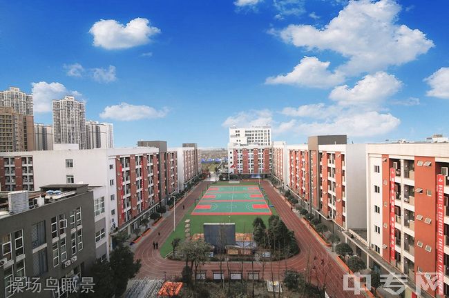 四川兴科城市交通技工学校操场鸟瞰图