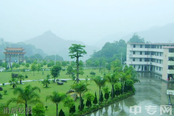 永春美岭中学雨后校园