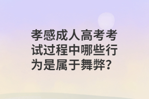 孝感成人高考考试过程中哪些行为是属于舞弊？